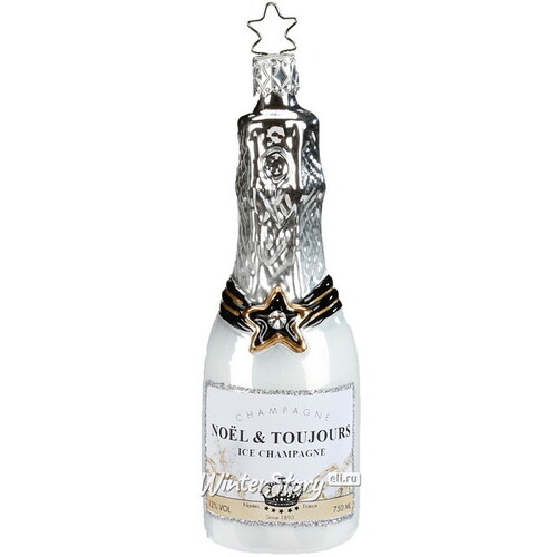 Стеклянная елочная игрушка Ice Champagne 13 см, подвеска Inge Glas