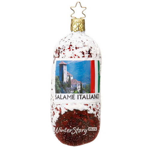 Стеклянная елочная игрушка Колбаска Italien Salami 11 см, подвеска Inge Glas