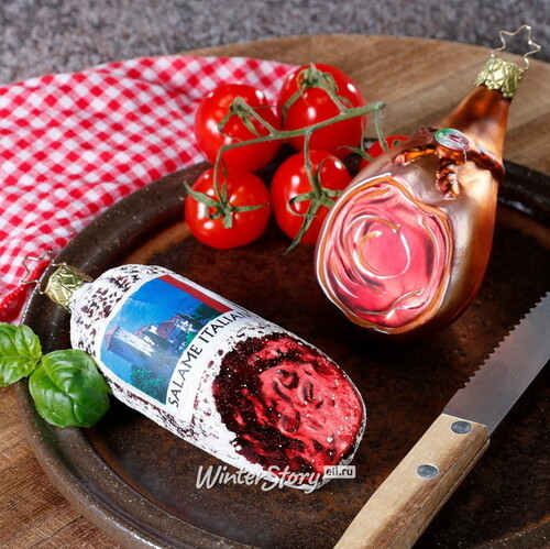 Стеклянная елочная игрушка Колбаска Italien Salami 11 см, подвеска Inge Glas