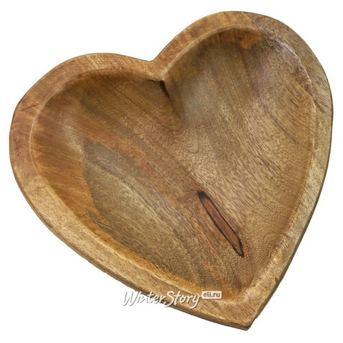 Деревянная тарелка Сердце 25 см Kaemingk