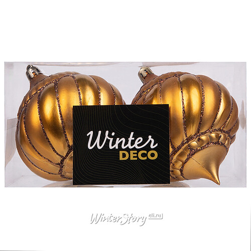 Набор пластиковых шаров Golden Ramona 10 см, 2 шт Winter Deco