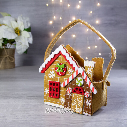 Домик из фетра «Снеговик», новогодняя упаковка для конфет, подарков