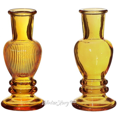 Стеклянная ваза-подсвечник Stefano 11 см охровая, 2 шт Ideas4Seasons