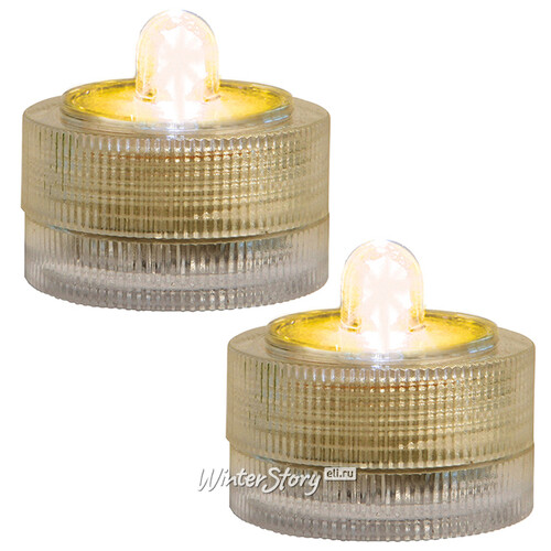 Плавающие светодиодные свечи, 2 шт, теплая белая LED лампа, на батарейках Ideas4Seasons