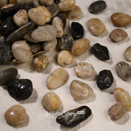 Декоративные камушки Морская Галька 1 кг темная Edelman