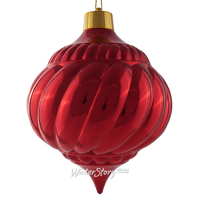 Пластиковый шар Bulbous 23 см красный Winter Deco