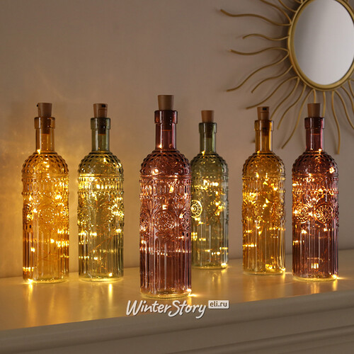 Стеклянная ваза - бутылка Dario 25 см розовая Koopman