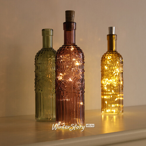 Стеклянная ваза - бутылка Dario 25 см розовая Koopman