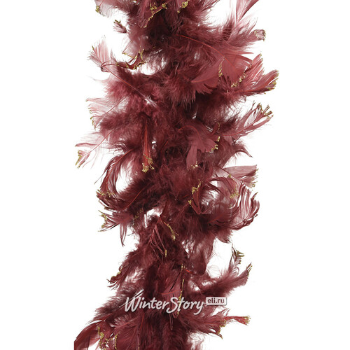 Боа из перьев Глиттер 184 см темно-красная Kaemingk