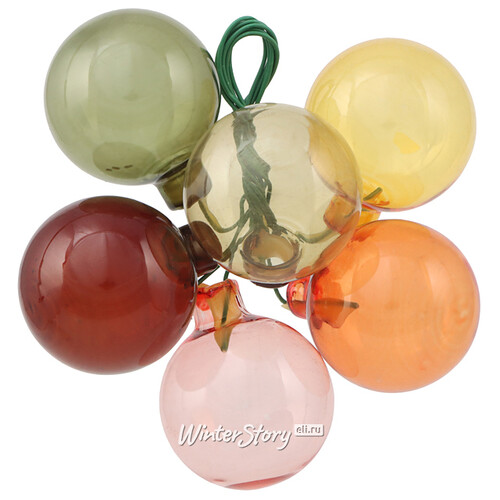 Гроздь стеклянных шаров на проволоке Woodland 3 см, 6 шт Koopman