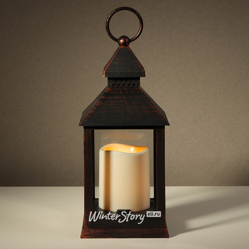 Декоративный фонарь со свечой Винтажная Готика 24 см, таймер, на батарейках Koopman