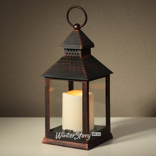 Декоративный фонарь со свечой Винтажная Готика 24 см, таймер, на батарейках Koopman