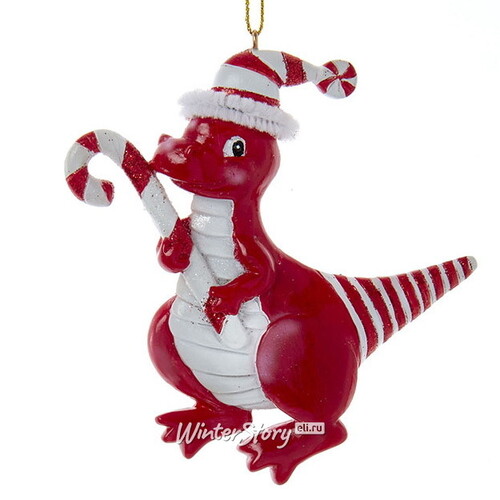Елочная игрушка Дракончик Редди - Конфетное Рождество 10 см, подвеска Kurts Adler