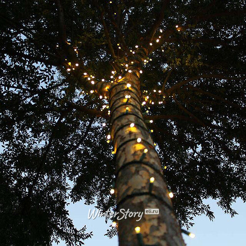 Гирлянды на дерево Клип Лайт Quality Light 60 м, 600 желтых LED ламп, черный ПВХ, IP44 BEAUTY LED