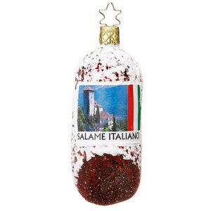 Стеклянная елочная игрушка Колбаска Italien Salami 11 см, подвеска Inge Glas фото 3