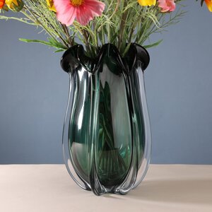 Стеклянная ваза Ferguson 30 см зеленая EDG фото 4