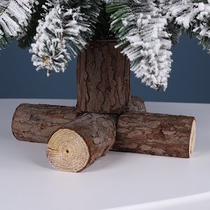 Искусственная елка Альпина Wood 90 см заснеженная, ПВХ, с деревянной подставкой Winter Deco фото 8