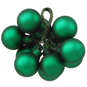 Гроздь из 12 стеклянных шаров на проволоке 2.5 см, зеленый матовый Winter Deco фото 2