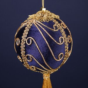 Винтажный елочный шар Sapphire Charm 10 см Winter Deco фото 2