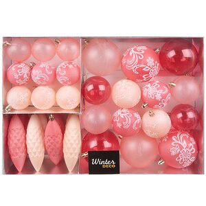 Набор елочных игрушек Pink Tenderness 5-12 см, 31 шт, подвеска Winter Deco фото 1