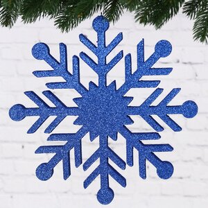 Снежинка Резная 30 см синяя, пеноплекс МанузинЪ фото 1