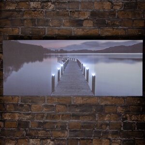 Светодиодная картина Вечер у Озера 100*40 см на батарейках Kaemingk фото 1