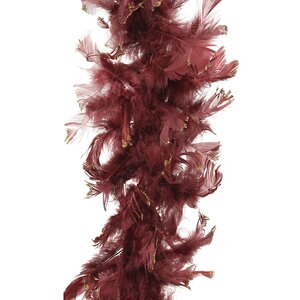 Боа из перьев Глиттер 184 см темно-красная Kaemingk фото 1