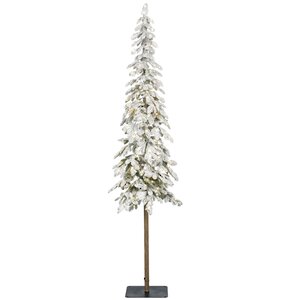 Искусственная елка на ножке с гирляндой Альпийская заснеженная 210 см, 200 теплых белых LED ламп, ЛИТАЯ 100% Kaemingk фото 1