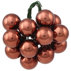 Гроздь стеклянных шаров на проволоке 2 см шоколадный трюфель глянцевый, 12 шт Kaemingk фото 1