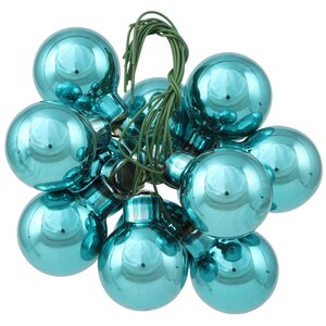 Гроздь стеклянных шаров на проволоке 2.5 см бирюзовый глянцевый, 12 шт Kaemingk фото 2