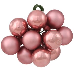 Гроздь стеклянных шаров на проволоке 2 см розовый бархат mix, 10 шт Winter Deco фото 1