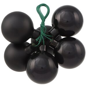 Гроздь стеклянных шаров на проволоке 3 см черный mix, 6 шт Koopman фото 2