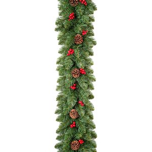 Хвойная гирлянда Боярская с шишками и ягодами 270*25 см, ПВХ Max Christmas фото 2