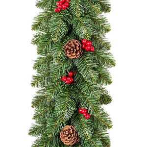 Хвойная гирлянда Боярская с шишками и ягодами 270*25 см, ПВХ Max Christmas фото 1