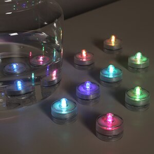 Плавающие светодиодные свечи 3 см, 2 шт с разноцветным свечением на батарейках Koopman фото 2