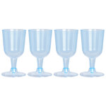 Пластиковые бокалы для вина Кристи 160 мл голубые, 4 шт