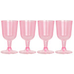 Пластиковые бокалы для вина Кристи 160 мл розовые, 4 шт