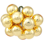 Гроздь из 12 стеклянных шаров на проволоке 2.5 см, золотой глянцевый