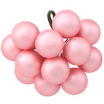 Гроздь из 12 стеклянных шаров на проволоке 2.5 см, розовое конфетти матовое
