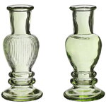 Стеклянная ваза-подсвечник Stefano 11 см зеленая, 2 шт