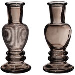 Стеклянная ваза-подсвечник Stefano 11 см серая, 2 шт
