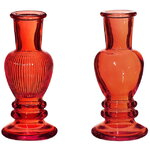 Стеклянная ваза-подсвечник Stefano 11 см красная, 2 шт