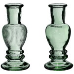 Стеклянная ваза-подсвечник Stefano 11 см темно-зеленая, 2 шт