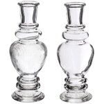 Стеклянная ваза-подсвечник Stefano 16 см прозрачная, 2 шт