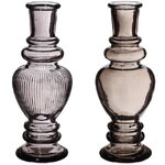 Стеклянная ваза-подсвечник Stefano 16 см серая, 2 шт