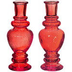 Стеклянная ваза-подсвечник Stefano 16 см красная, 2 шт