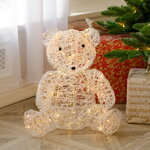 Светодиодный медведь Винни 44 см, 70 теплых белых LED ламп, на батарейках, IP44
