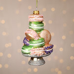 Стеклянная елочная игрушка Macaroon Tower 14 см, подвеска