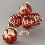 Набор елочных шаров Royal Grandeur 10 см рубиновый, 6 шт, стекло (EDG)