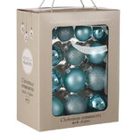 Набор стеклянных шаров Blanchett - Turquoise Waves 5-7 см, 26 шт